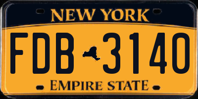 NY license plate FDB3140