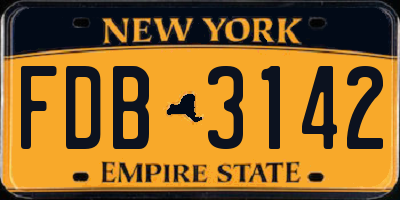 NY license plate FDB3142