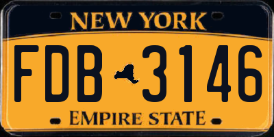 NY license plate FDB3146