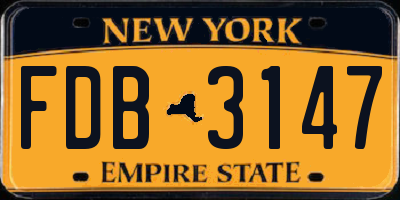 NY license plate FDB3147