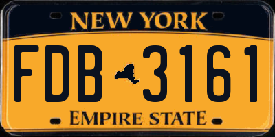 NY license plate FDB3161