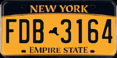 NY license plate FDB3164