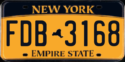 NY license plate FDB3168