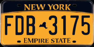 NY license plate FDB3175