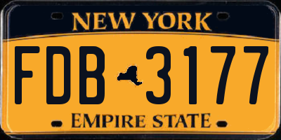 NY license plate FDB3177