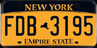 NY license plate FDB3195