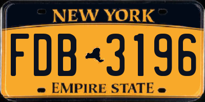 NY license plate FDB3196