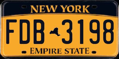 NY license plate FDB3198
