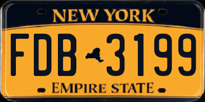 NY license plate FDB3199