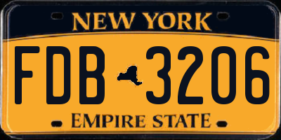 NY license plate FDB3206
