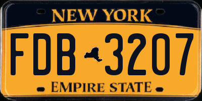 NY license plate FDB3207