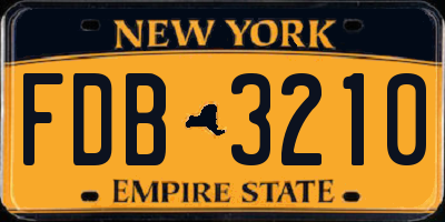 NY license plate FDB3210