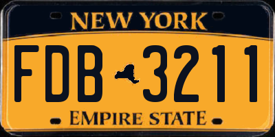 NY license plate FDB3211
