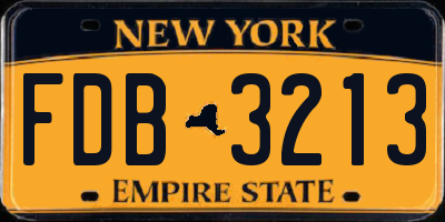 NY license plate FDB3213