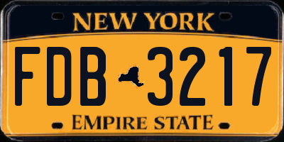 NY license plate FDB3217