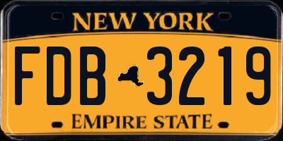 NY license plate FDB3219