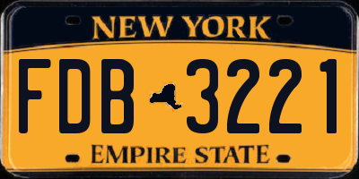 NY license plate FDB3221