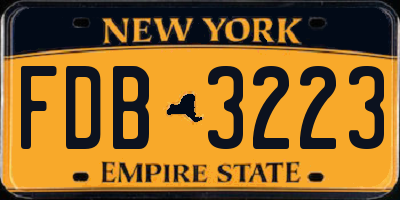 NY license plate FDB3223