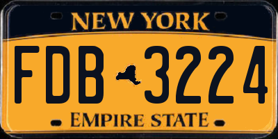 NY license plate FDB3224
