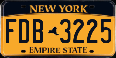 NY license plate FDB3225