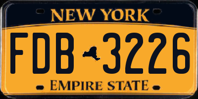 NY license plate FDB3226