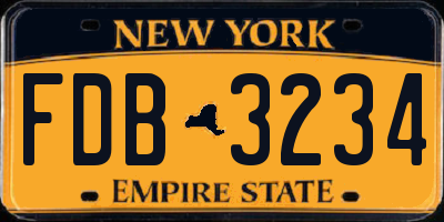 NY license plate FDB3234
