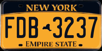 NY license plate FDB3237