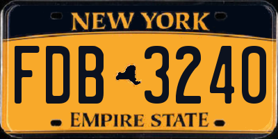 NY license plate FDB3240