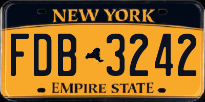 NY license plate FDB3242