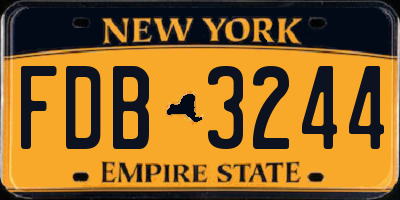 NY license plate FDB3244