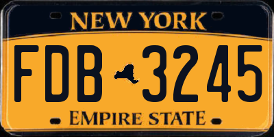 NY license plate FDB3245