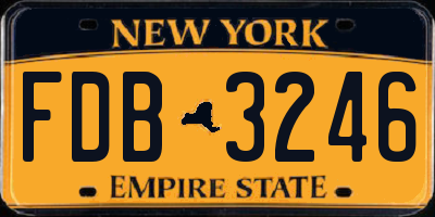 NY license plate FDB3246