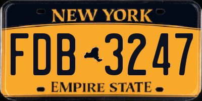 NY license plate FDB3247
