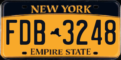 NY license plate FDB3248