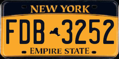 NY license plate FDB3252