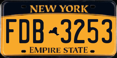 NY license plate FDB3253