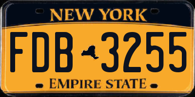 NY license plate FDB3255