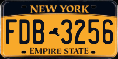 NY license plate FDB3256