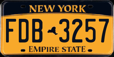 NY license plate FDB3257