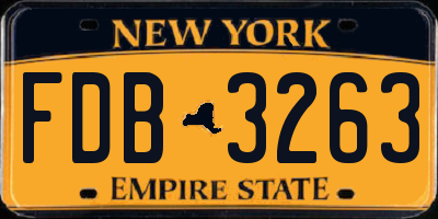 NY license plate FDB3263
