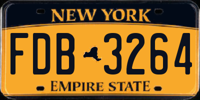 NY license plate FDB3264