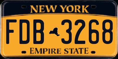 NY license plate FDB3268
