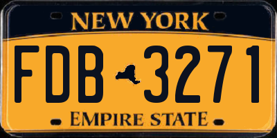 NY license plate FDB3271