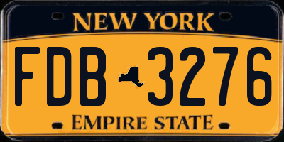 NY license plate FDB3276