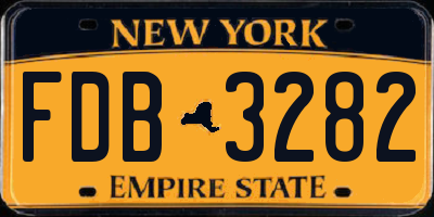 NY license plate FDB3282