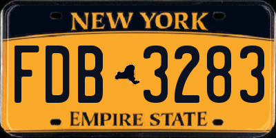 NY license plate FDB3283