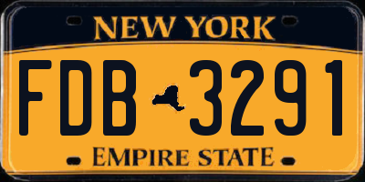 NY license plate FDB3291