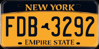 NY license plate FDB3292