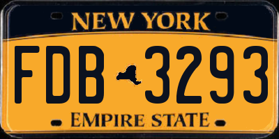 NY license plate FDB3293