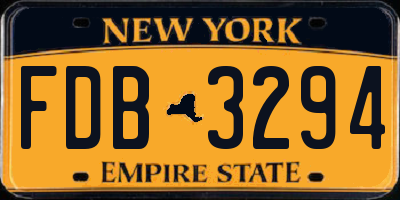 NY license plate FDB3294